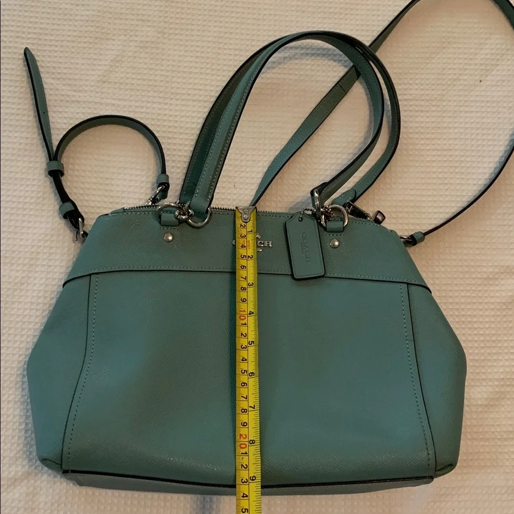 Coach Aqua Leather Shoulder Bag with long crossbody strap